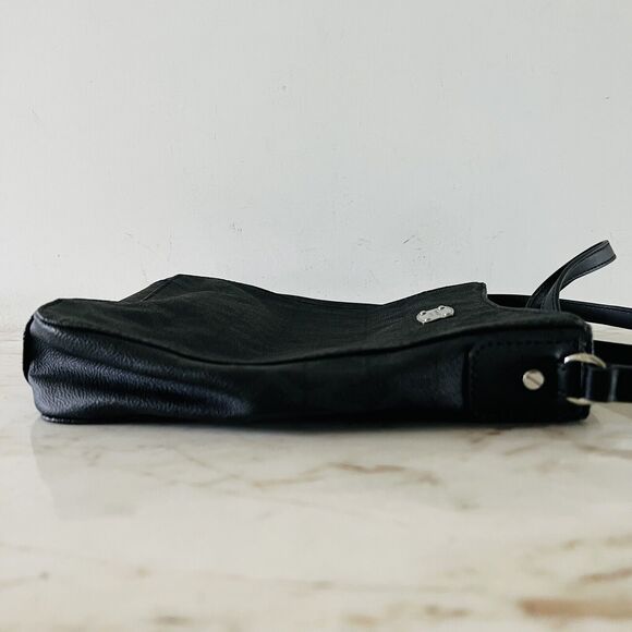 MICHAEL KORS Jet Set Travel Black Leather Large Messenger Crossbody Bag - Picture 6 of 10